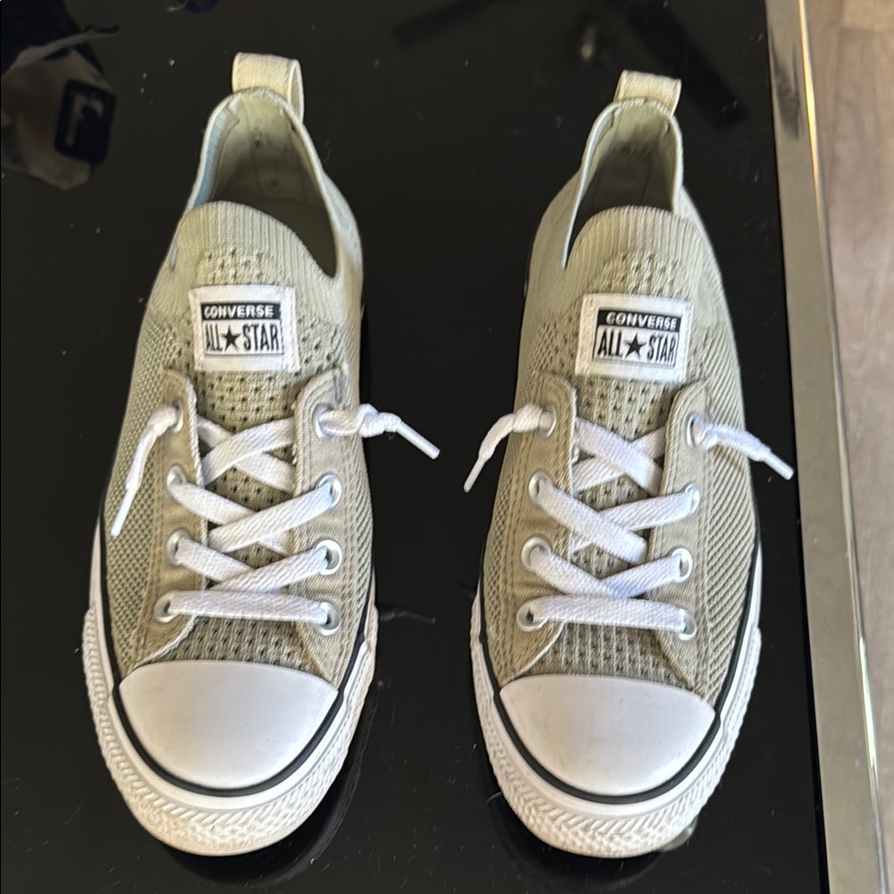 Converse Green and White Sneakers Classic Low-Top Design